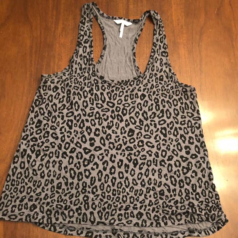 Black & grey cheetah print racer back tank